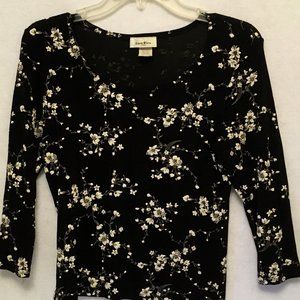Sun Fire USA  Women's Large Black & White Top